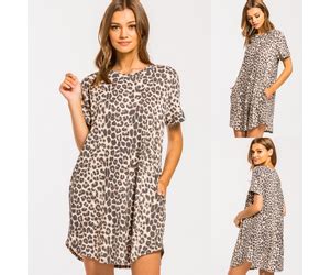 Leopard Print tee Shirt Dress - Casual 2 Dressy Women’s Clothing