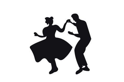 Rock N Roll Couple Dance, Silhouette SVG Cut file by Creative Fabrica Crafts · Creative Fabrica