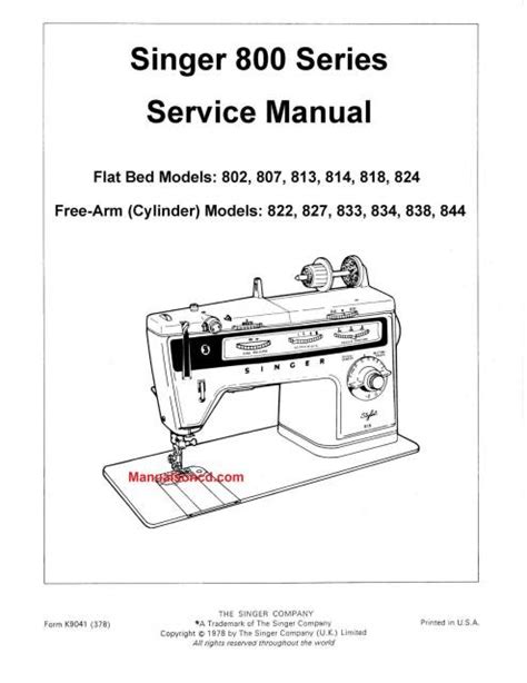 Singer 814 Sewing Machine Service Manual