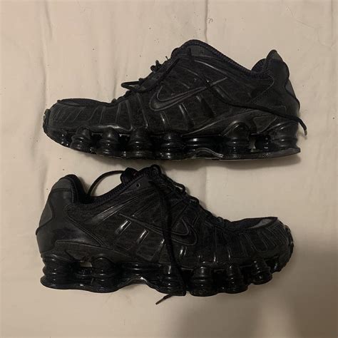 nike shox tl all black colourway very good condition... - Depop