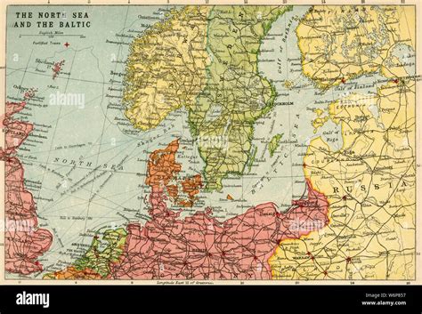 Mapa del Mar del Norte y el Mar Báltico, c1914, C1920). El norte de ...