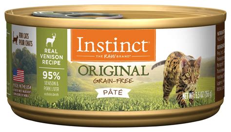 INSTINCT Original Grain-Free Pate Real Venison Recipe Wet Canned Cat ...