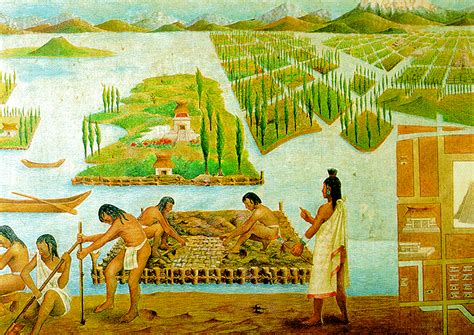 Chinampas, the water gardens developed by the Mexica (Aztecs ...