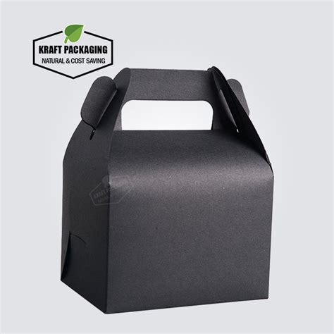 Black Gable Boxes For Baking Food Gift Packaging Wholesale