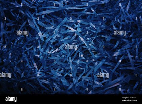 Blue paper box filler. Color of the year 2020, Classic Blue Stock Photo - Alamy