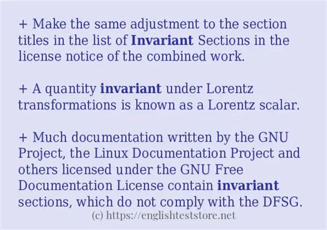 Sentence example of "invariant" - EnglishTestStore Blog