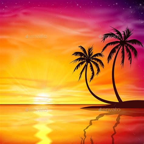 palm tree drawing sunset - Alysa Dickey