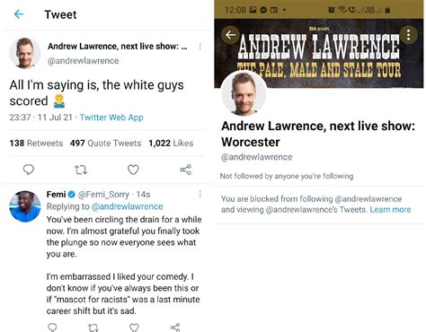 Femi on Twitter: "Andrew lawrence is a right-wing former comedian who opposes political ...