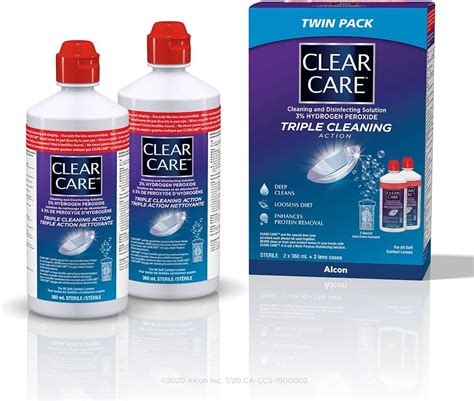 CLEAR CARE® Contact Lens Solution, Twin Pack Cleaning & Disinfecting ...