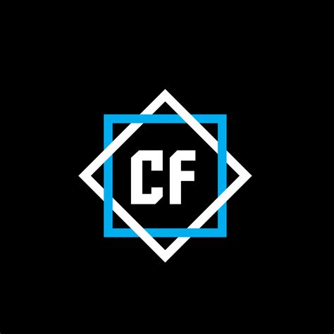 CF letter logo design on black background. CF creative circle letter logo concept. CF letter ...