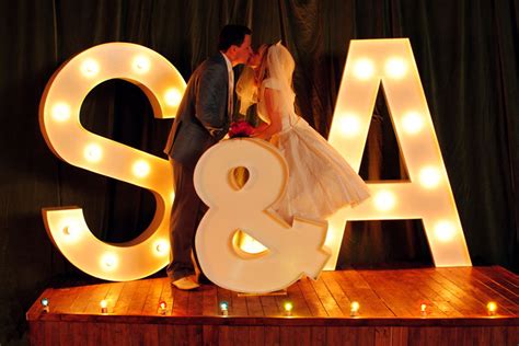 Giant marquee letters for wedding reception backdrop