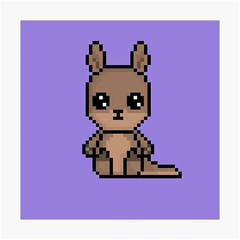 "Cute Kangaroo (Chibi Pixel Animal Character)" Photographic Print for ...