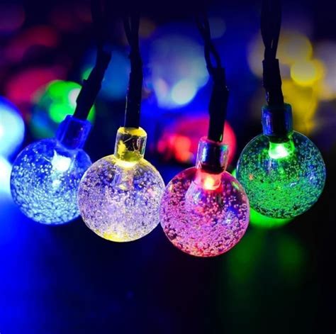 YINGTOUMAN Bubble Ball Type Solar Lamp String Lights Christmas Holiday ...