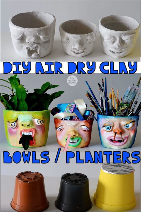 diy air dry clay bowls planters | Clay crafts air dry, Diy air dry clay, Air dry clay projects