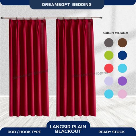 PLAIN DOOR CURTAIN 12 COLOUR WINDOW CURTAIN Semi Blackout Rod Hook type ...