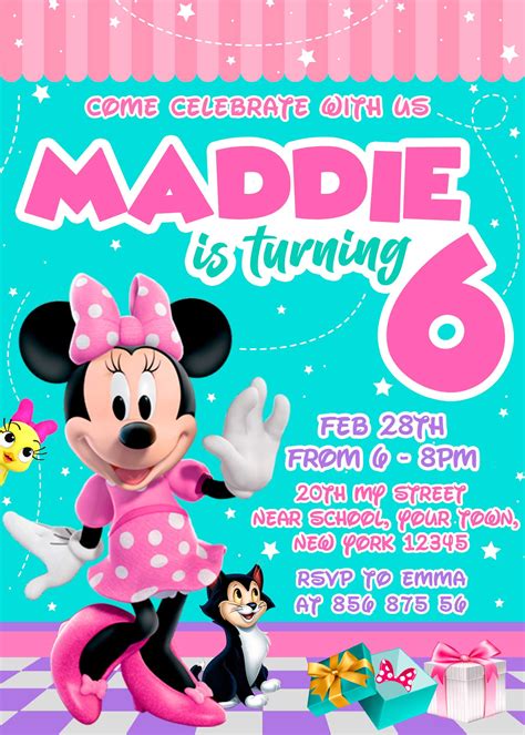 Minnie Bowtique Invitation Minnie's Bow-Toons Birthday ...