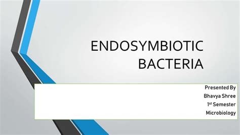 Endosymbiotic bacteria | PPT