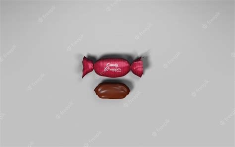 Premium PSD | Chocolate toffee candy wrapper isolated mockup