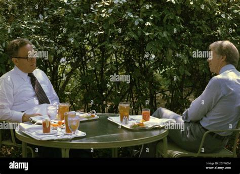 Henry Kissinger and Jimmy Carter during a lunch meeting on the White ...