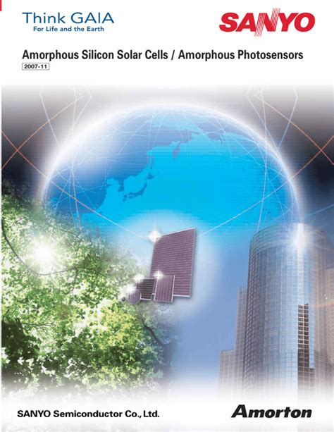 Amorphous Silicon Solar Cells / Amorphous Photosensors