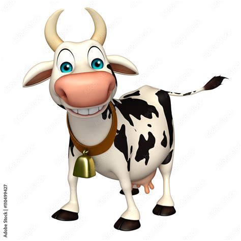 fun Cow funny cartoon character Stock Illustration | Adobe Stock