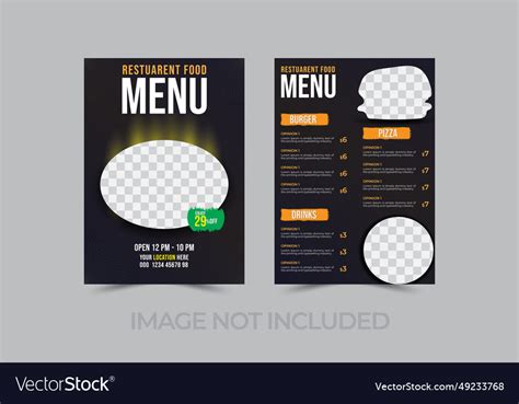 Dark restaurant menu design template Royalty Free Vector