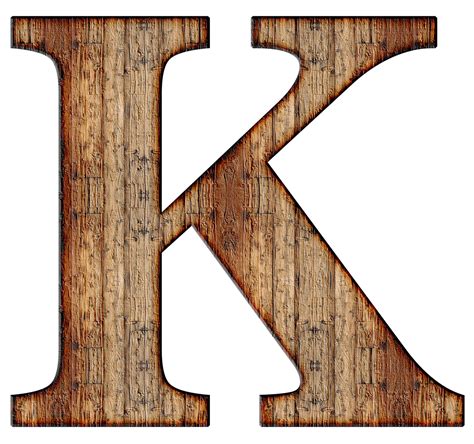 Wooden Letter K Rustic Typography Vintage Design PNG File | PNG All