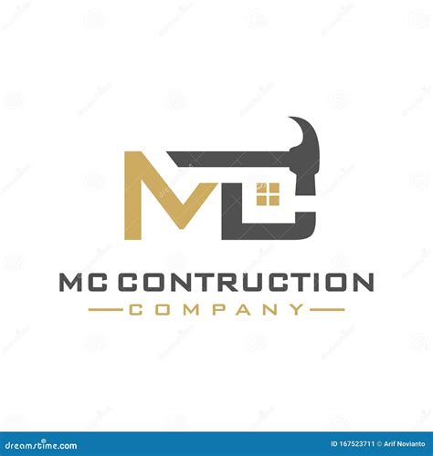 MC Letter Construction Logo Design Stock Vector - Illustration of company, realty: 167523711