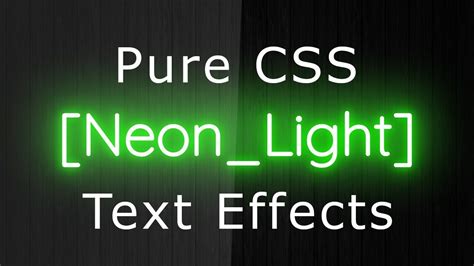 Pure CSS Neon Light Text Effects - Pure Css Tutorials - Css Text ...