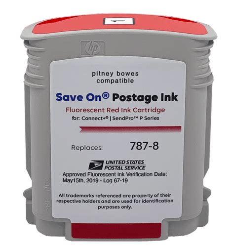 Pitney Bowes Red Ink Cartridge Replacement 787-8 for SendPro and Connect+ Series | Mindful Supplies