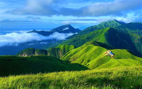 1080P Descarga gratis | Hermosa vista, montaña, verde, pasto, nubes ...