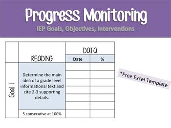 Progress Monitoring Template by Winona Marx | TPT