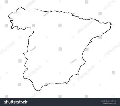 Spain Outline Flag Map Vector Illustration Stock Vector (Royalty Free ...