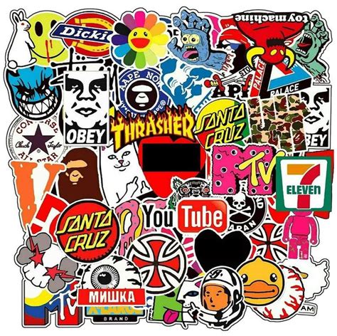 101pcs Brand Logo Stickers Hypebeast Pack Graffiti Vinyl Decal Tide ...