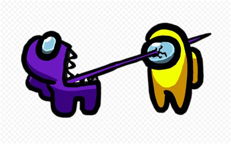 HD Among Us Crewmate Purple Character Tongue Kill Yellow PNG | Citypng