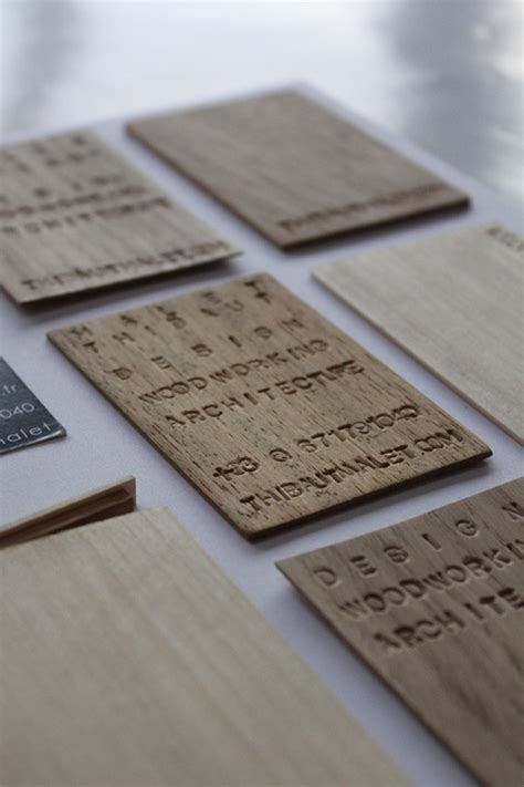 wooden business cards on Behance