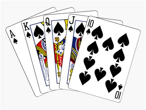 Royal Flush Cards Png - Spade Royal Flush, Transparent Png - kindpng