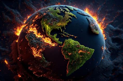 Premium Photo | Planet earth being destroyed