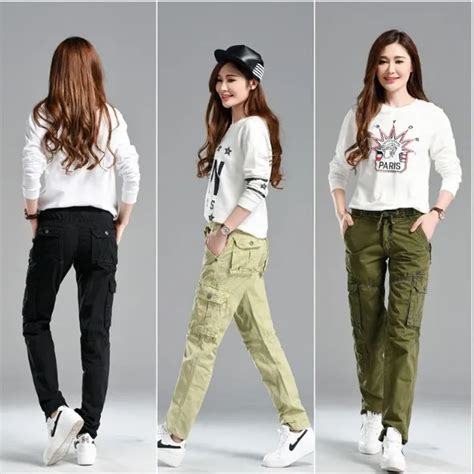 Plus Size Elastic Waist Cargo Pants Women Military Tactical Pants Multi Pocket Jogger Sweatpant ...