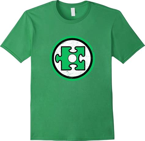 Amazon.com: Men's Autism Superhero Distressed Green Puzzle Piece Logo T Shirt Small Grass ...