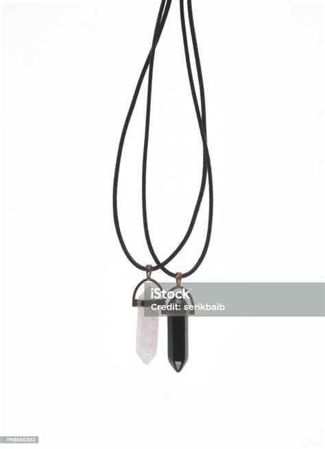 Black Quartz Jewelry On A White Background Stock Photo - Download Image ...