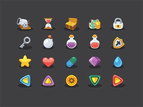 Basic Game Elements Icons by Sunbzy on Dribbble