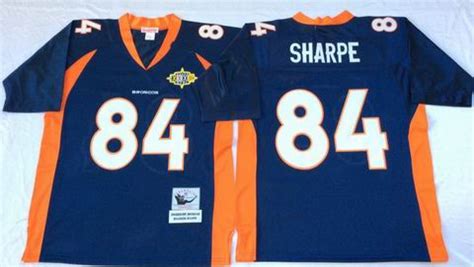 nfl denver broncos #84 Sharpe blue throwback jersey