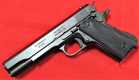 REPLICA M1911 US COLT HAND GUN PISTOL DENIX – HATCHED BLACK GRIPS- NON STRIPPING | JB Military ...