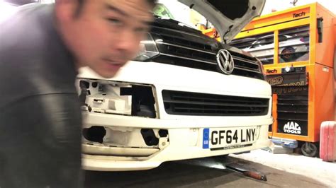 How to remove vw transporter ( t5 1 ) front bumper - YouTube