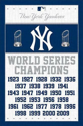 New York Yankees 27-TIME WORLD SERIES CHAMPIONS Official MLB 22x34 Wall ...