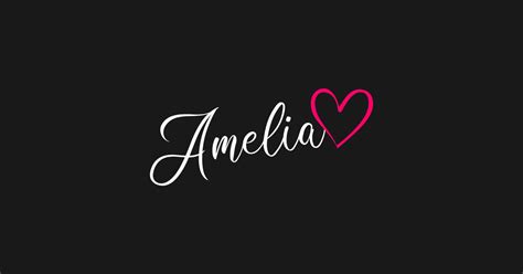 Amelia Name Calligraphy Pink Heart - Amelia Name - Posters and Art ...