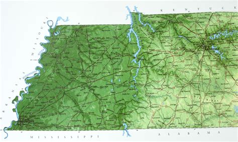 Tennessee Raised Relief 3D map – RaisedRelief.com