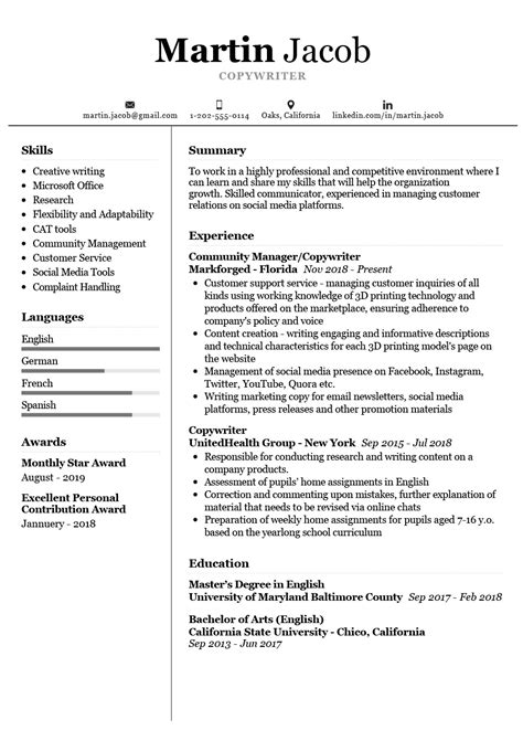 Copywriter Resume Example in 2024 - ResumeKraft