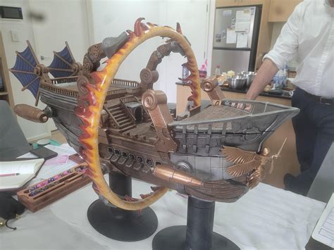 DM spent the last 2 yrs 3d printing and painting this elemental airship ...